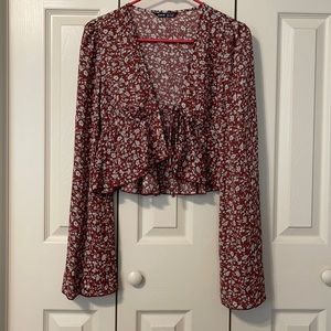 Shein tie front blouse